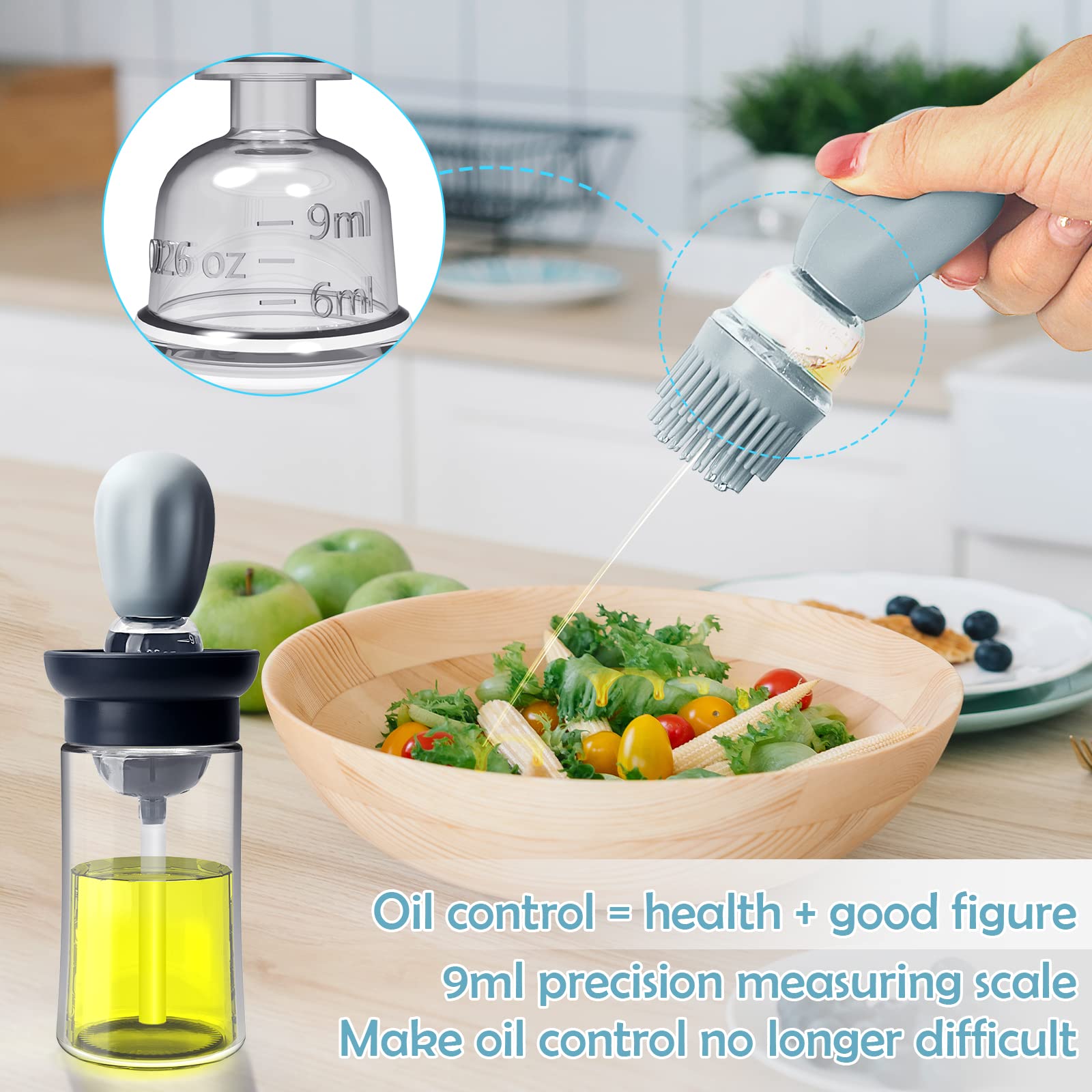 Glass Oil Bottle with Silicone Brush