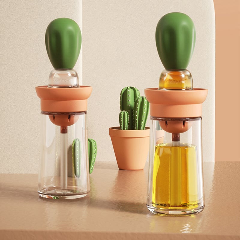 Glass Oil Bottle with Silicone Brush