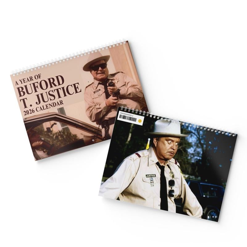 Sheriff Buford Inspired Wall Calendar 2026 - Smokeyy and the Badiit Theme - Unique Christmas & Holiday Gift Idea