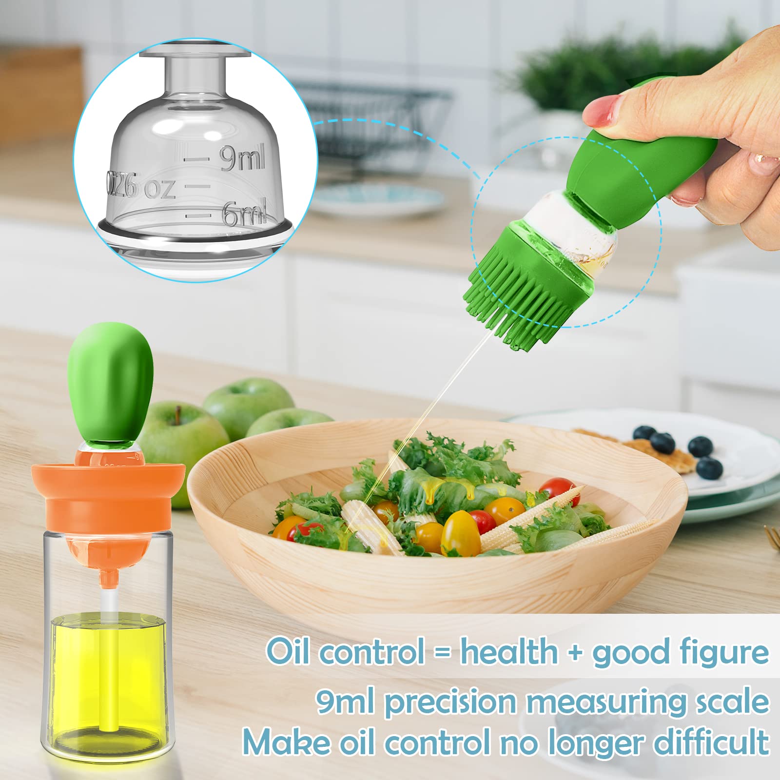 Glass Oil Bottle with Silicone Brush