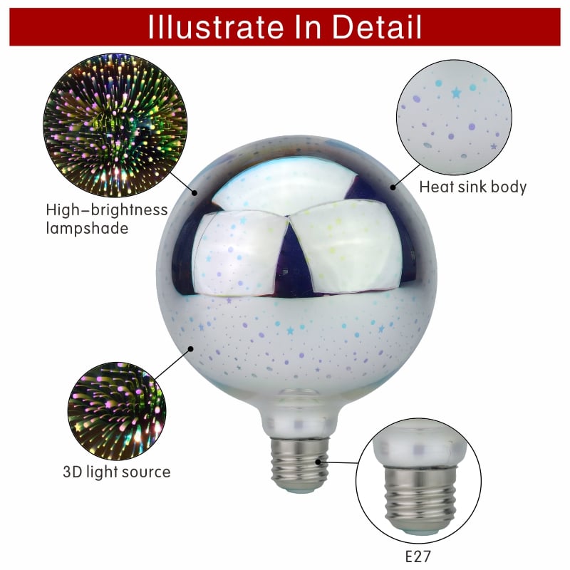 3D Fireworks LED Light Bulb