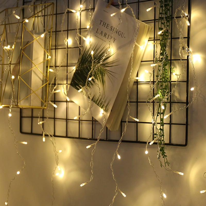 Outdoor Decorations -400 LED 33ft 8 Modes Curtain Fairy String Light