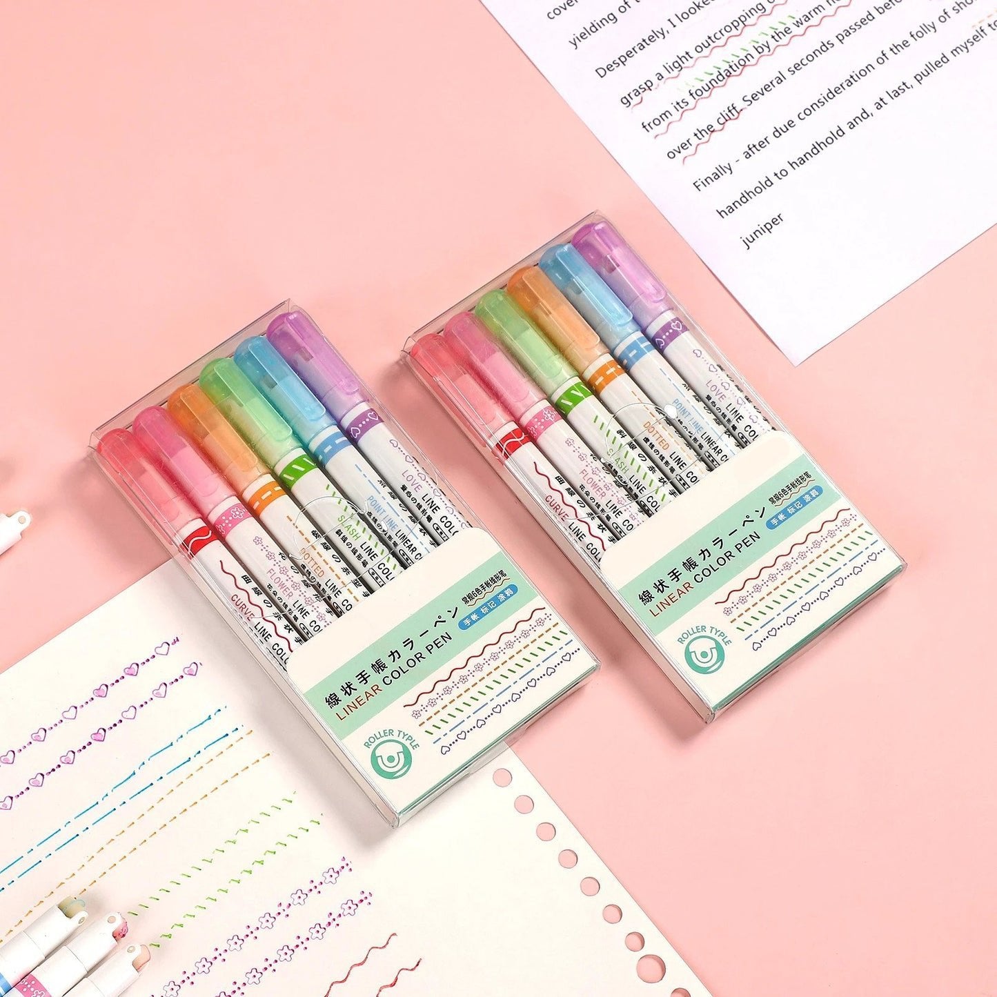 🔥Hot Sale🔥Dual Tip Pens with 6 Different Curve Shapes Fine Tips
