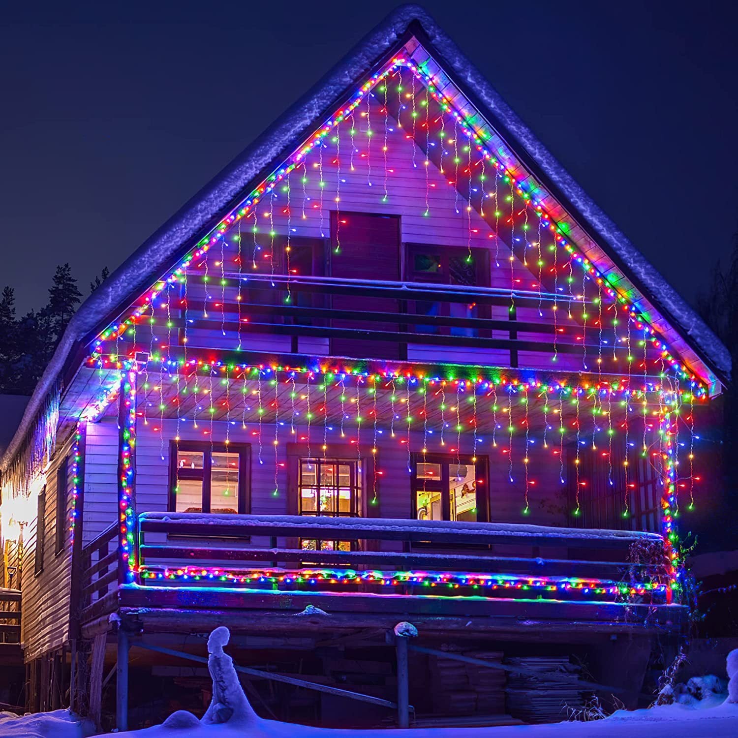 Outdoor Decorations -400 LED 33ft 8 Modes Curtain Fairy String Light