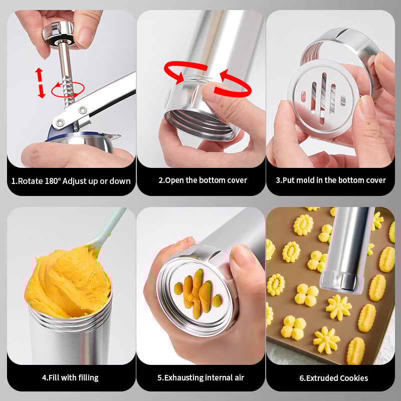 🔥2023 Upgrade Aluminum Cookie Maker Press Kit