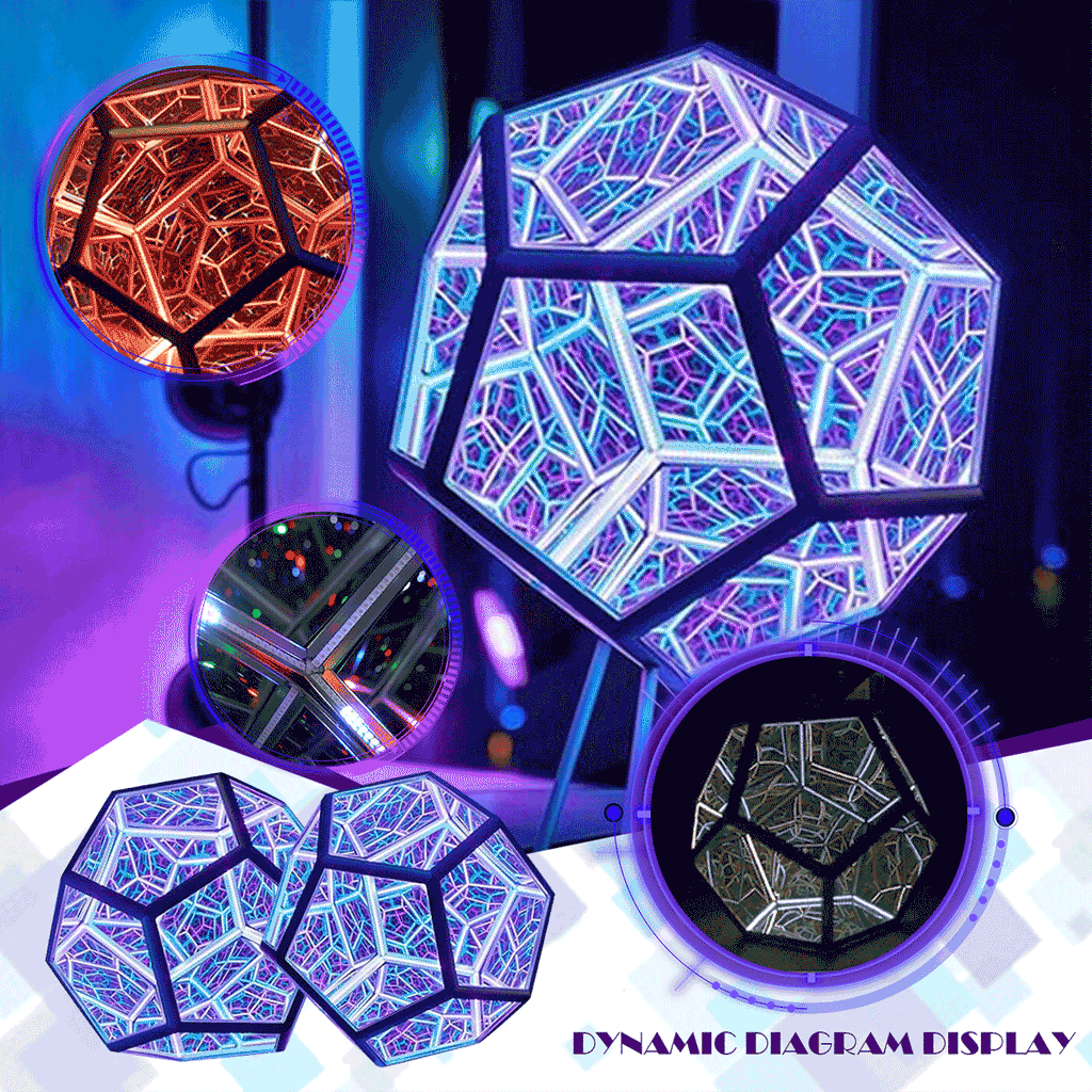 Infinite Dodecahedron Color Art Light