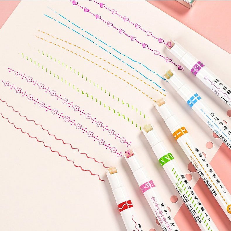 🔥Hot Sale🔥Dual Tip Pens with 6 Different Curve Shapes Fine Tips