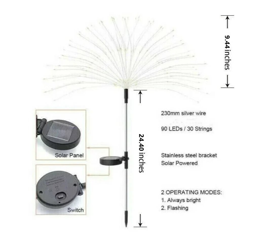 🔥Waterproof  Solar Garden Fireworks Lamp