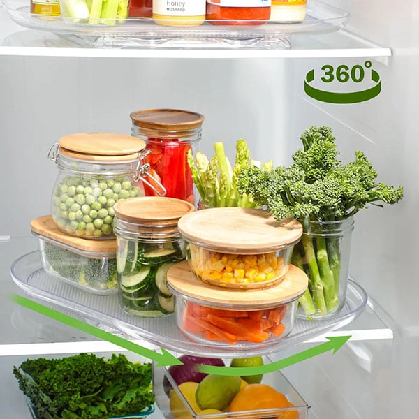 2023 New 360° Rotating Tray Refrigerator Organizer