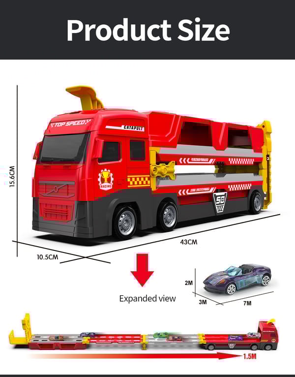 🎅HOT SALE - 49% off💥Transport Truck with Ejection Racing Track