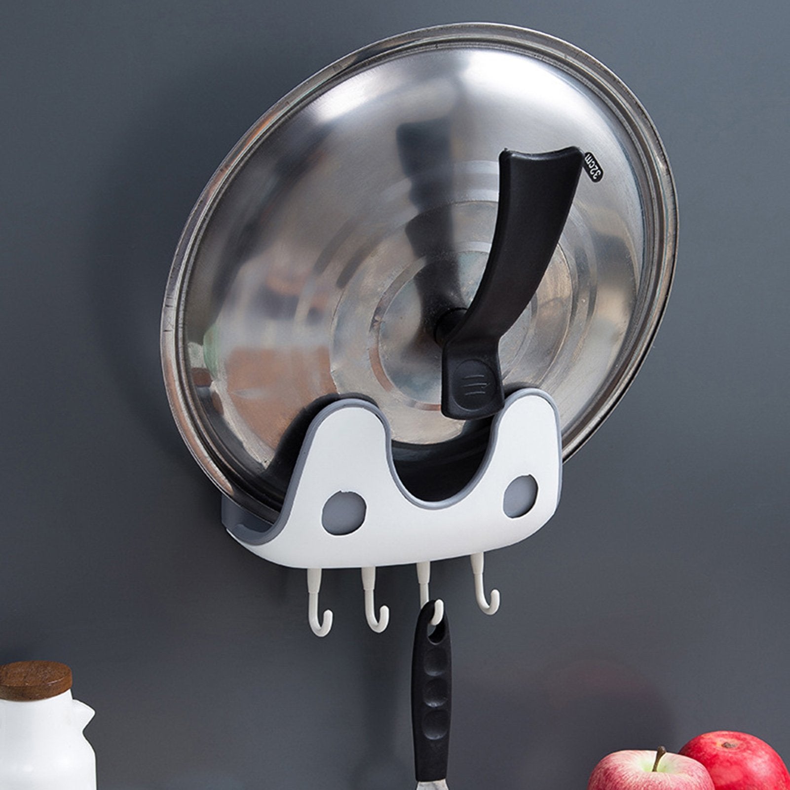 (🎅Christmas PRE SALE -49% OFF) Wall Mounted Pan Lid Rack  Double Layer Punch Free Pot Rack-🔥Best Selling 🔥