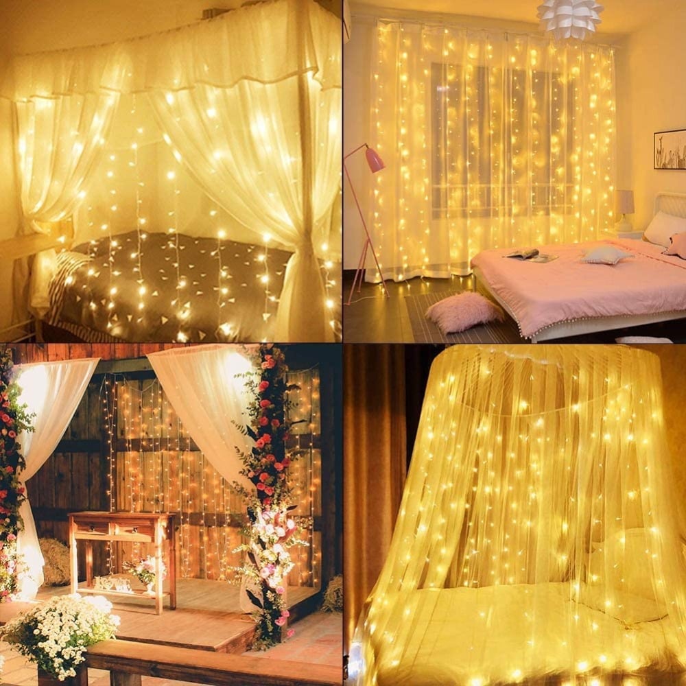 Outdoor Decorations -400 LED 33ft 8 Modes Curtain Fairy String Light