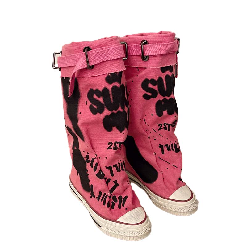 ⏳Time-limited Special⏰Women's Retro Flat Slouch Mid-Calf Canvas Boots
