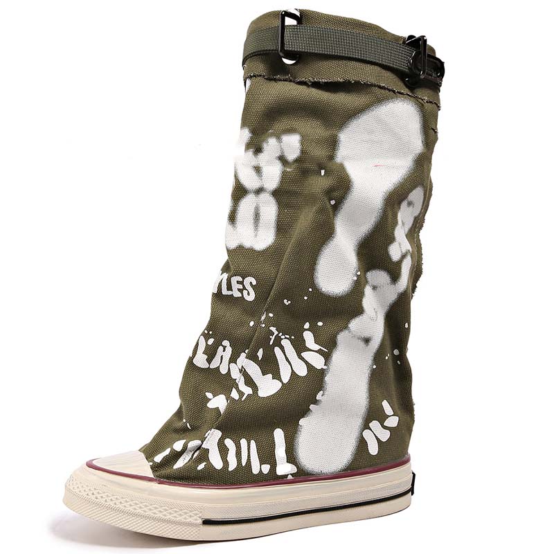 ⏳Time-limited Special⏰Women's Retro Flat Slouch Mid-Calf Canvas Boots